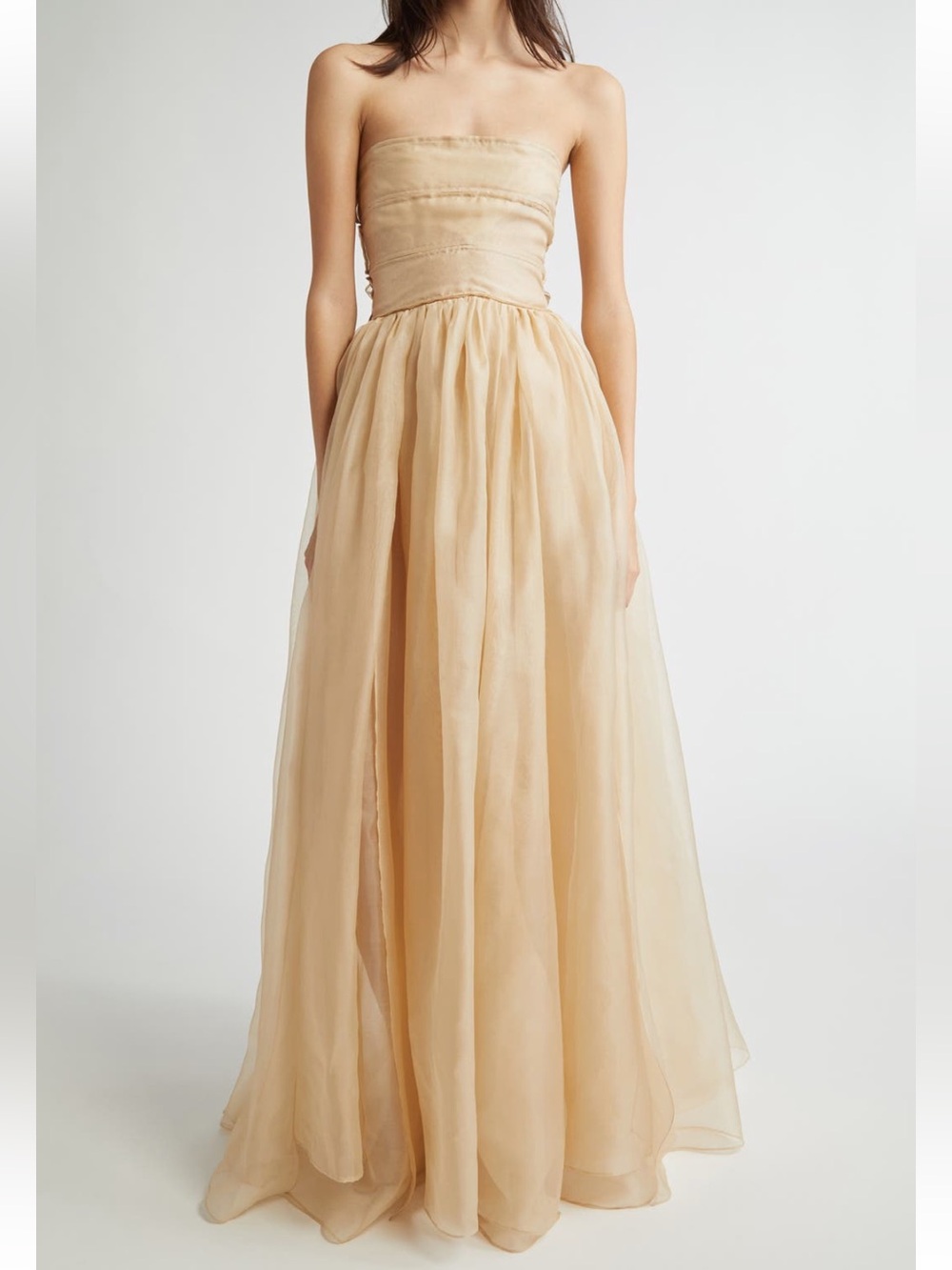 EENK Strapless Silk Organza Gown